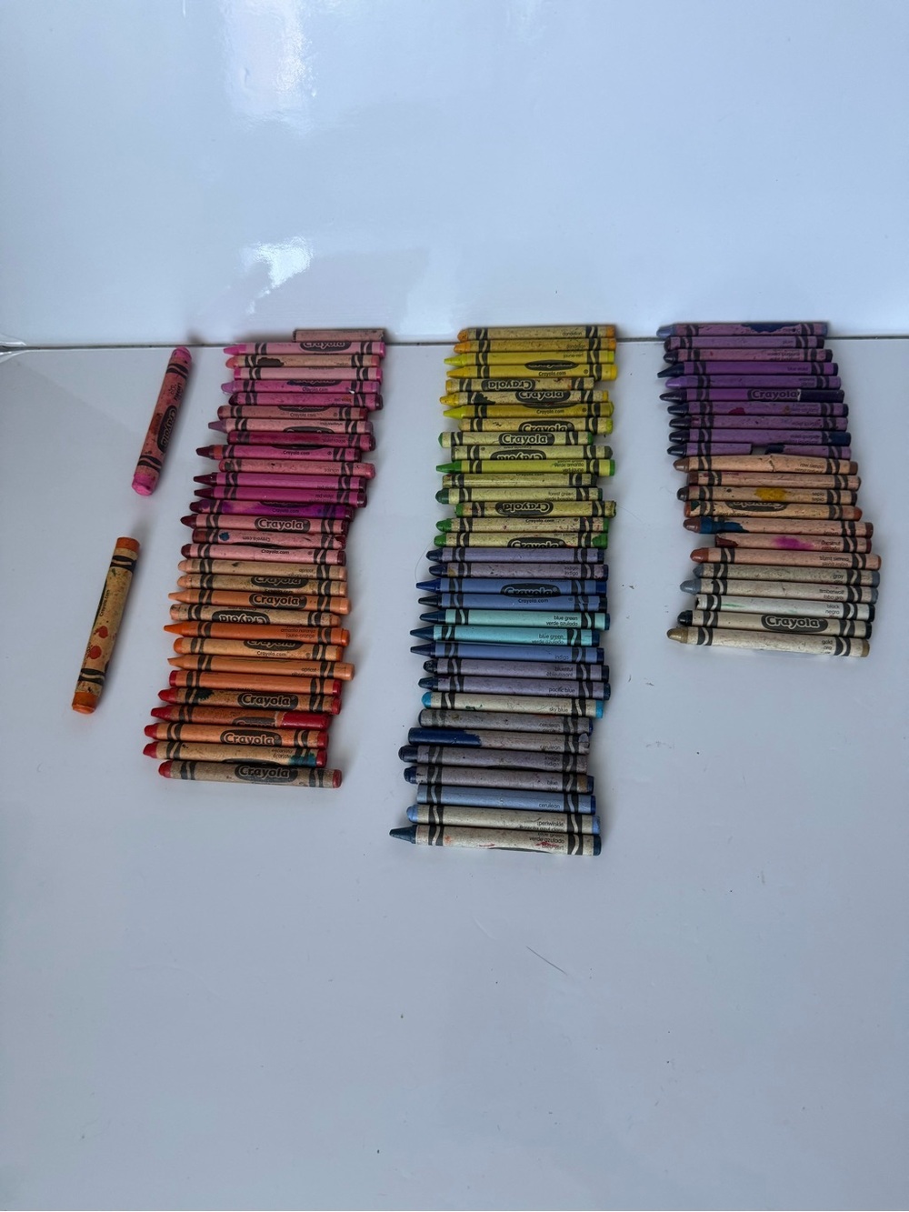 Vtg 87 Crayola Crayons Retired Discont Colors Dandelion, Timberwolf, Orch 2BIG!
